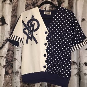 80’s Vintage Navy Blue Top